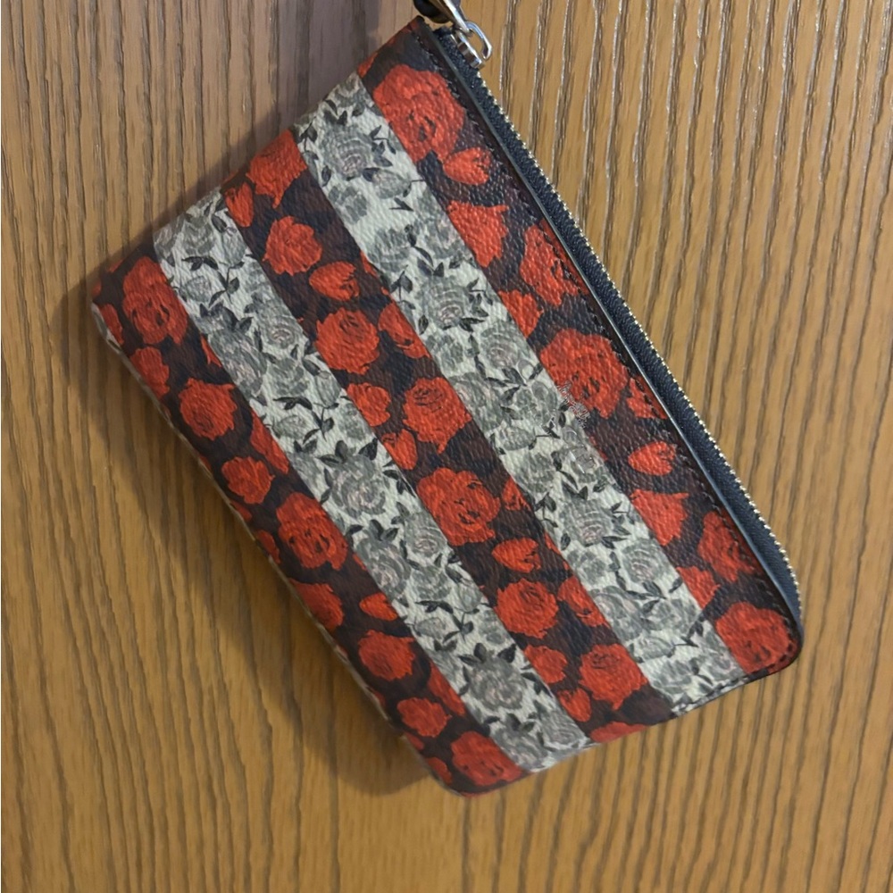 Coach Floral Striped Wristlet